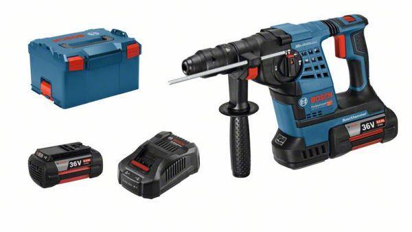 Bosch Akku-Bohrhammer GBH 36 V-LI Plus + 2 x 6,0 Ah + L-BOXX