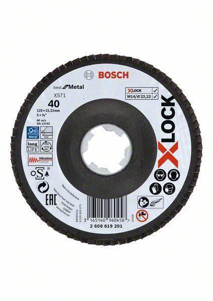 Bosch Fächerscheibe X-LOCK BfM 125mm K40 gek.