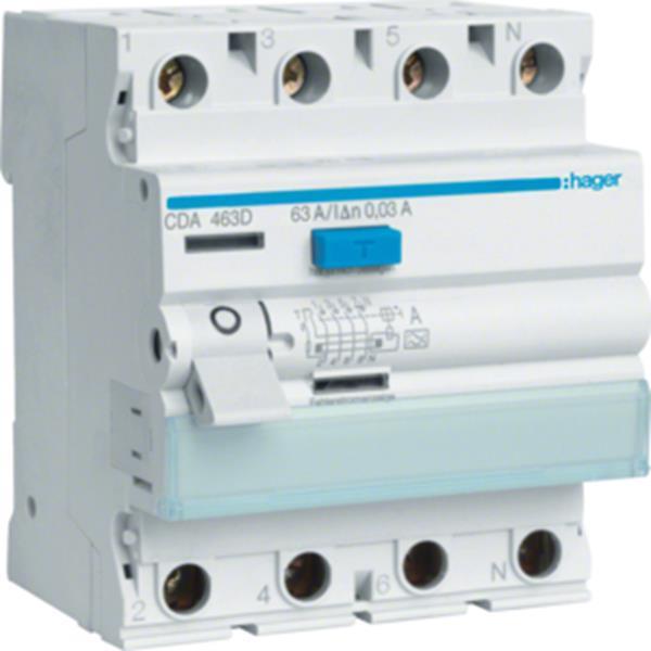 Hager FI-Schalter 4P 6kA 63A 30mA Typ A