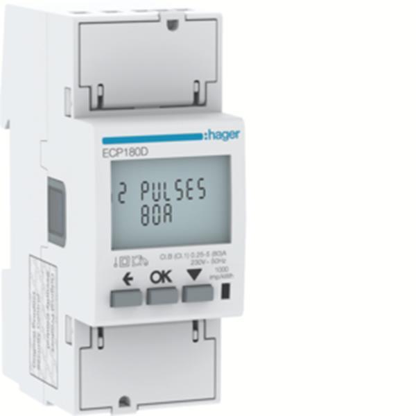Hager Energiezähler 1phasig,direkt 80A, S0,MID