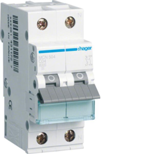 Hager LS-Schalter 1P+N 6kA C-4A 2M