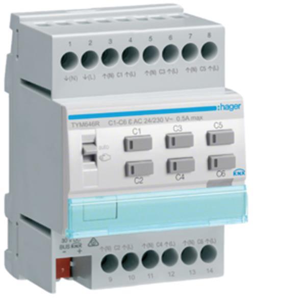Hager Heizungsaktor 6f KNX, m. Regler, 24/230V
