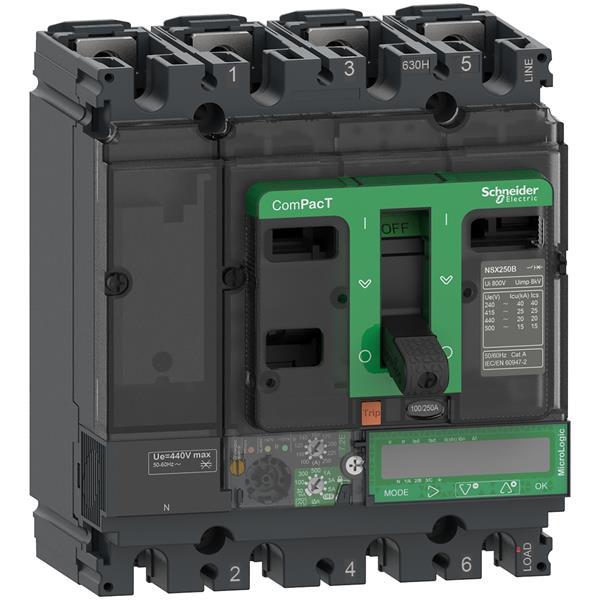 Kompaktleistungsschalter ComPacT NSX160F, 36kA/415 VAC, MicroLogic 7.2 E Vigi 10