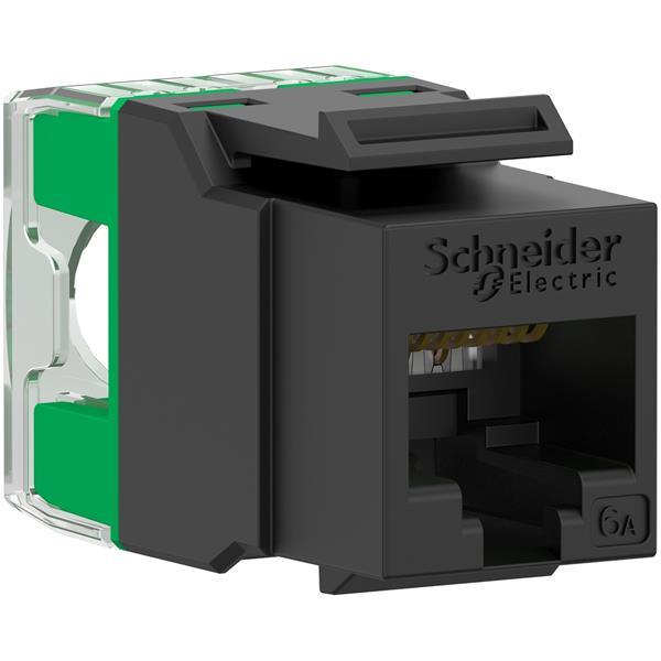 Actassi S-110 Stecker RJ45 Keystone Ungeschirmt Cat6A Schwarz - Beutel x 1