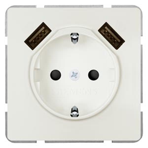 Siemens Steckdose SCHUKO DELTA 2x USB-Ladegerät titanweiß