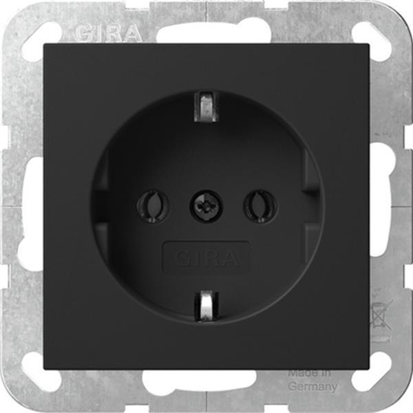 Gira SCHUKO-Steckd. SRK System 55 Schwarz m