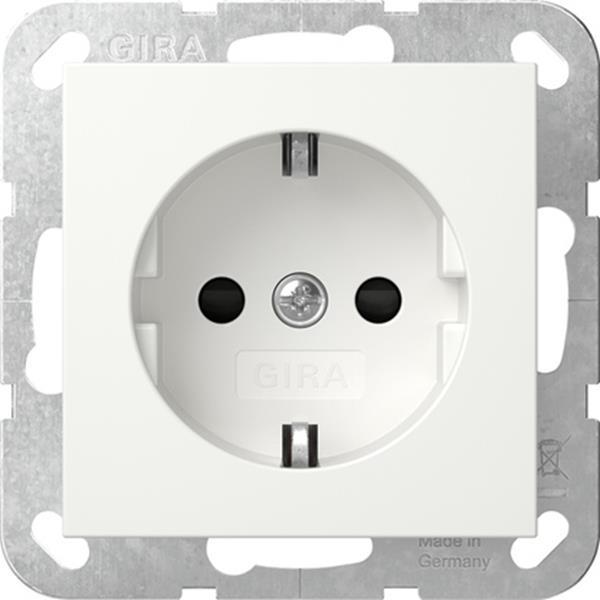 Gira SCHUKO-Steckd. SP PE 6 mm² System 55 Reinweiß