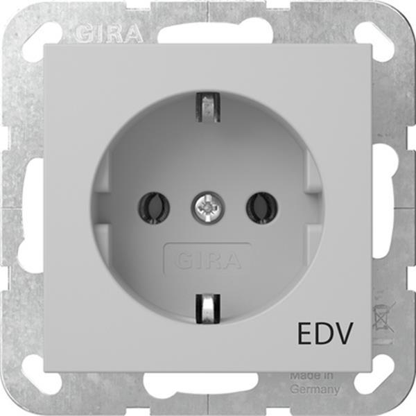 Gira SCHUKO-Steckd. Aufdruck EDV System 55 Grau m