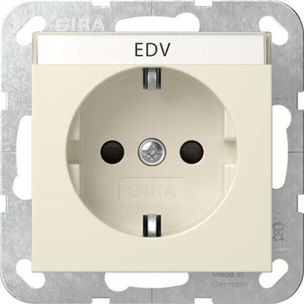 Gira SCHUKO-Steckd. BSF + SP System 55 Cremeweiß