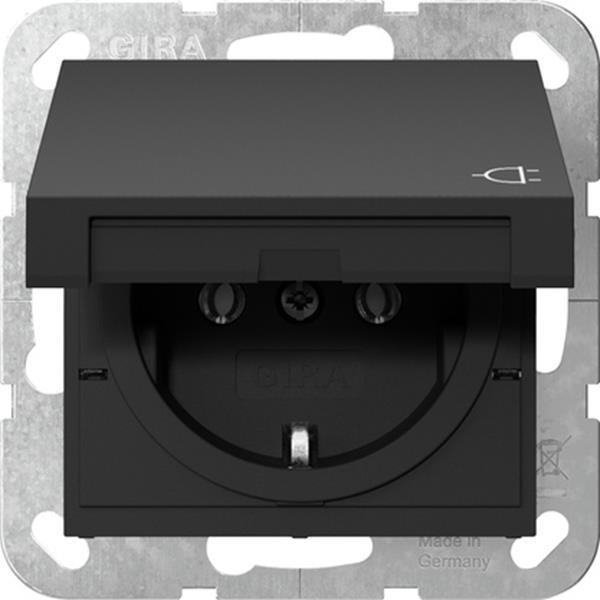 Gira SCHUKO-Steckd. KD System 55 Schwarz m