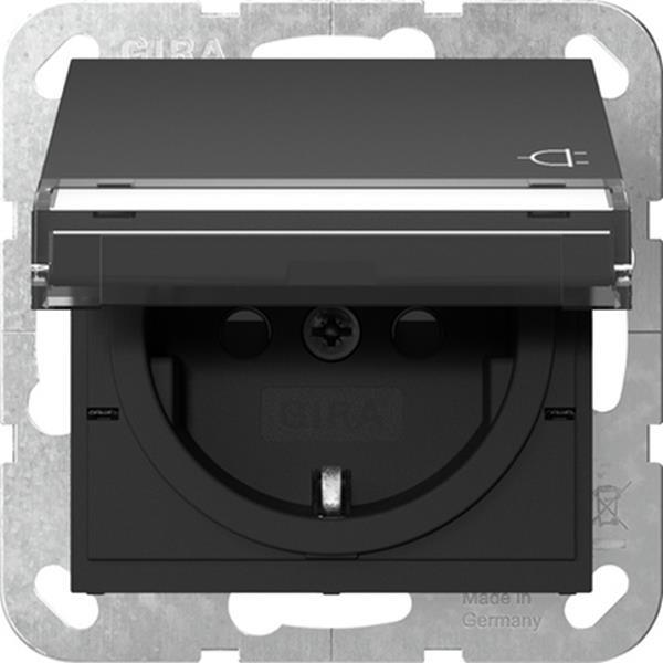 Gira SCHUKO-Steckd. KD BSF + SP System 55 Schwarz m