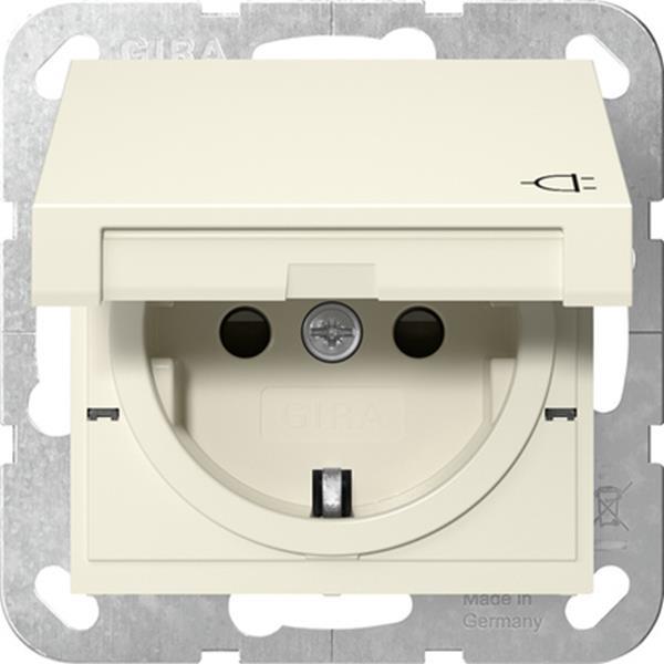 Gira SCHUKO-Steckd. KD + SP System 55 Cremeweiß