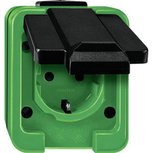 Merten SCHUKO-Steckdose mit Schraublemmen grün, Agrar