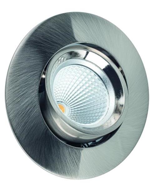 Rutec Druckguss Einbaustrahler 40° schwenkb.für MR-16 - eisen gebürstet -