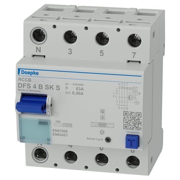 Doepke FI-Schutzschalter allstromsensitiv DFS4 063-4/0,50-B SK S 4polig 63/0,5A