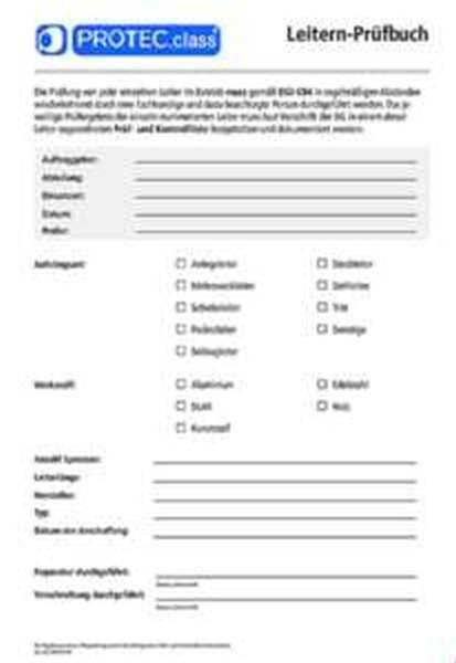 Protec Leitern-Prüfbuch (1Stk=50 Blätter PLP