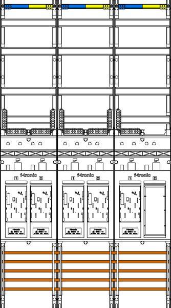 f-tronic Zählerfeld E219ER9, 3-feldrig, H=1350mm, 5-eHZ, 1 Res.