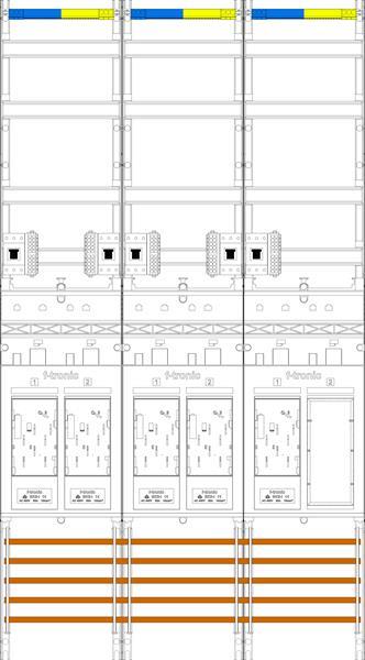 f-tronic Zählerfeld E219ER9-HSP, 3-feldrig, H=1350mm, 5-eHZ, 5 HSP, 1 Res.