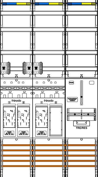 f-tronic Zählerfeld E19ER9VR6-HSP, 3-feldrig, H=1350mm, 3-eHZ, 3 HSP, 1 Res., 1