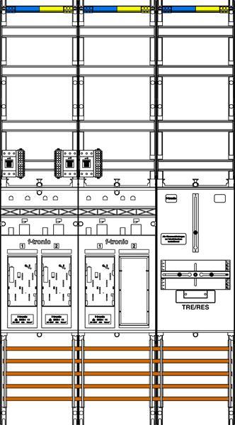 f-tronic Zählerfeld E19ER9VR6-HSS, 3-feldrig, H=1350mm, 3-eHZ, 3 HSS, 1 Res., 1