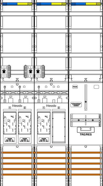 f-tronic Zählerfeld E19ER9DSVR6-HSS, 3-feldrig, H=1350mm, 3-eHZ, mit DS, 3 HSS,