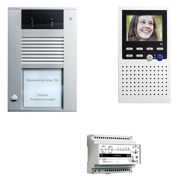 TCS home:pack Video Aufputz für 1 Wohneinheit, mit Außenstation AVD 1 Klingeltas