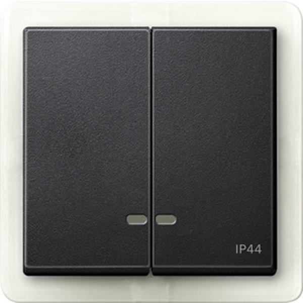 Merten Doppelwippe mit Kontrollfenster IP44, anthrazit, System M