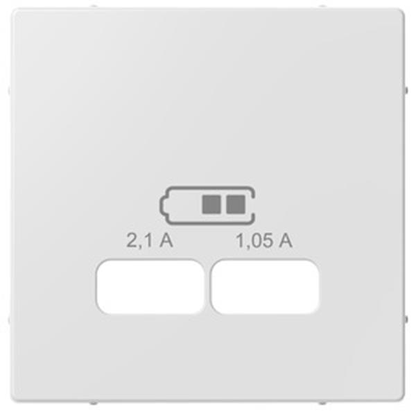 Merten Zentralplatte für USB Ladestation-Einsatz, aktivweiß glänzend, System M