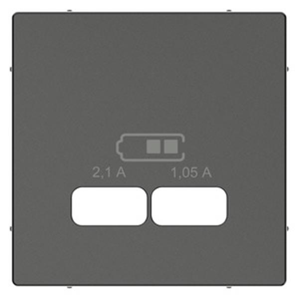 Merten Zentralplatte für USB Ladestation-Einsatz, anthrazit, System M