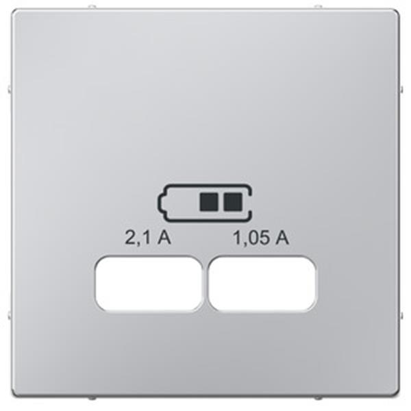 Merten Zentralplatte für USB Ladestation-Einsatz, aluminium, System M