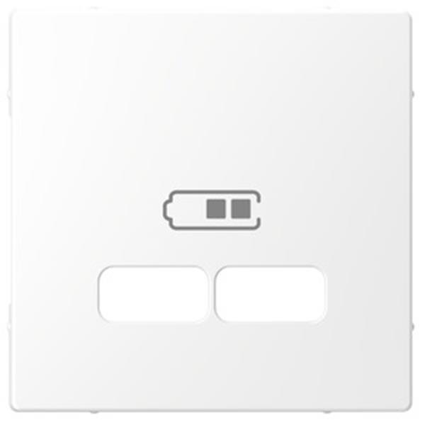 Merten Zentralplatte für USB Ladestation-Einsatz, Lotosweiß, System Design