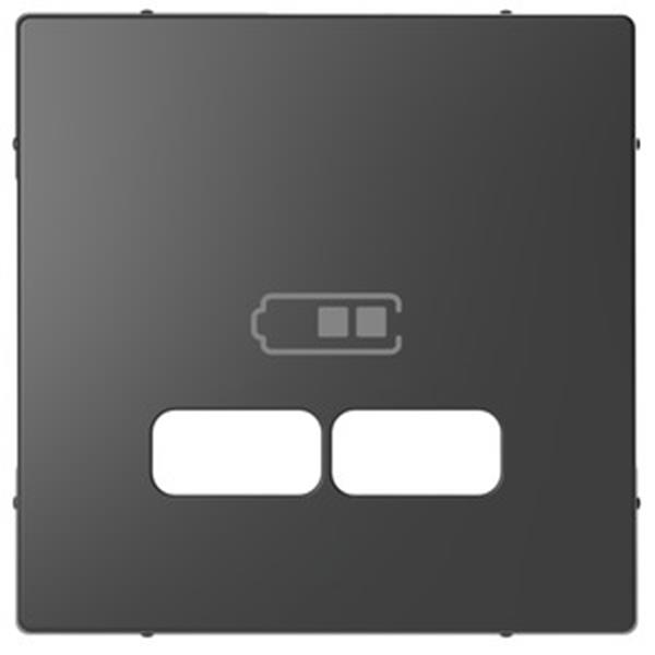 Merten Zentralplatte für USB Ladestation-Einsatz, Anthrazit, System Design