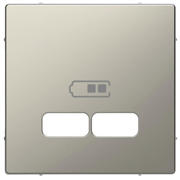 Merten Zentralplatte für USB Ladestation-Einsatz, Nickelmetallic, System Design