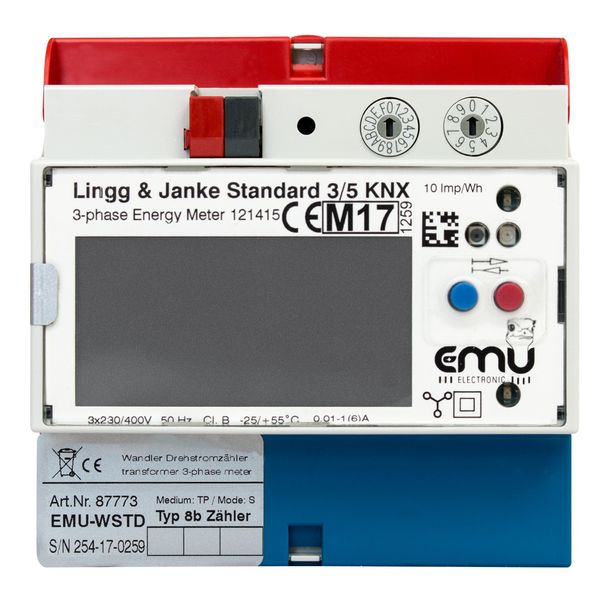 Lingg&Janke KNX Secure Elektrozähler EMU Standard, 3-Phasen, 1/5A, für Wandlerme