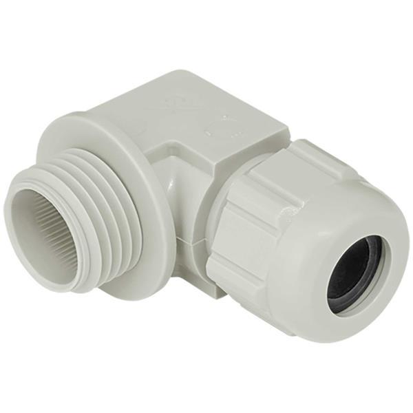 Kaiser Winkel-Kabelverschraubung 90° Kst. Pg 9, Grau RAL 7032 Kabel Ø 4.5-6.5 mm