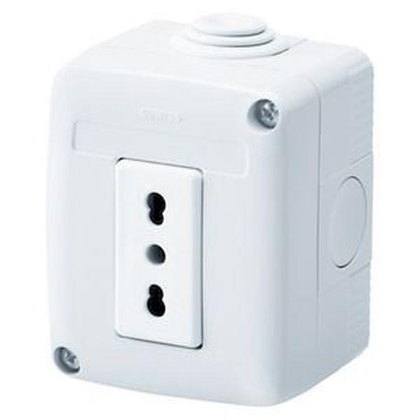 Gewiss Aufputzgehäuse System Steckdose 2P+PE 16A Ita IP40