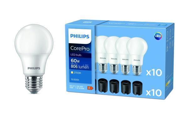 Philips Signify LED-Leuchtmittel LB24 CorePro LEDbulb ND 8-60W A60 E27 827